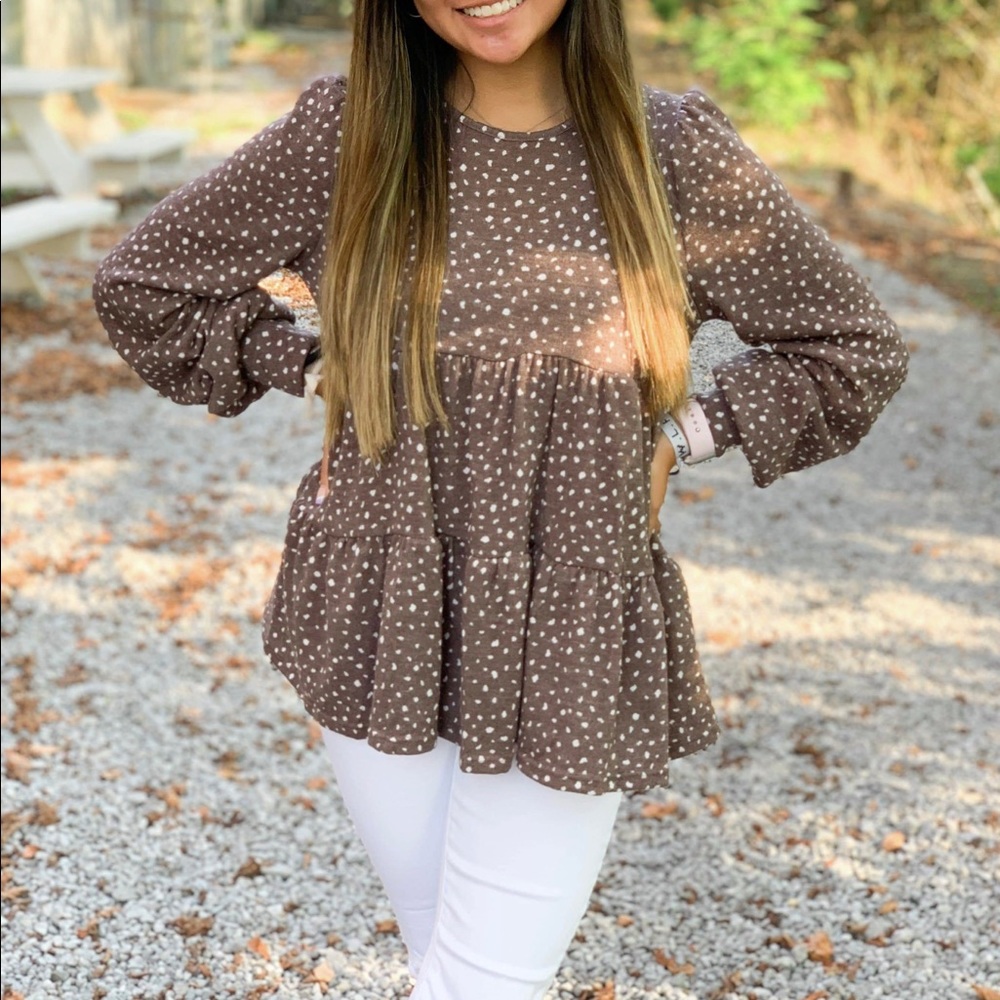 Spotted Fawn Baby Doll Blouse